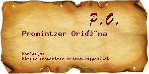 Promintzer Oriána névjegykártya